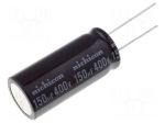 Capacitor: electrolytic | THT | 150uF | 400VDC | &Oslash;18x40mm | Pitch: 7.5mm
