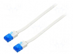 Patch cord | U/UTP | 6a | stranded | Cu | PVC | white | Len: 3m | 32AWG