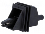 Crocodile clip | 20A | black | Grip capac: max.25mm | Socket size: 4mm