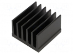 Heatsink: extruded | grilled | black | L: 37.5mm | W: 36.8mm | H: 25mm