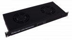 1U fan block with termostat/ 2 fans/ 19'/ Black