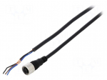 Connection lead | M12 | PIN: 3 | straight | 2m | plug | Insulation: PVC