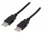 Cable | USB 2.0 | USB A plug,both sides | 5m | black | Core: CCA
