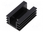 Heatsink: extruded | U | TO220 | black | L: 50mm | W: 32mm | H: 20mm | 7K/W