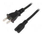 Cable | 2x0.75mm2 | IEC C7 female,NEMA 1-15 (A) plug | PVC | 1.8m
