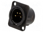 Connector: XLR | socket | male | PIN: 4 | straight | soldering | black | 10A