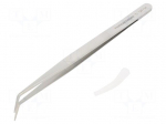 Tweezers | 150mm | Blades: curved | Blade tip shape: flat