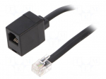 Cable: telephone | RJ12 socket,RJ12 plug | 10m | black