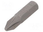 Screwdriver bit | Phillips | PH2 | 1/4" | Overall len: 25mm
