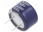 Supercapacitor | THT | 330mF | 5.5VDC | -20&divide;80% | &Oslash;13.5x8.3mm | 50&Omega; | KW
