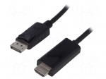 Cable | DisplayPort plug,HDMI plug | 3D,4K,UHD 2160p | 2m | black