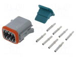 Connector: wire-wire | plug | female | AT | PIN: 8 | IP67,IP69K | crimped