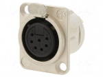 Connector: XLR | socket | female | PIN: 7 | straight | soldering | silver