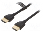 Cable | HDMI plug,both sides | PVC | HDMI 2.0 | 1.5m | black | 32AWG