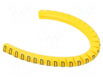 Marker: cable | Marking: D | 2.5&divide;5mm | PVC | yellow | leaded | PA-1 | L: 3mm