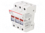 Fuse holder | for DIN rail mounting | 30A | 600VAC | Poles: 3 | IP20