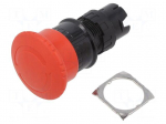 Switch: emergency stop | 16mm | Stabl.pos: 2 | red | none | Harmony XB6