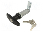 Lock | zinc and aluminium alloy | 63mm | black finish | Kit: key x2