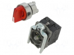 Switch: rotary | 22mm | Stabl.pos: 2 | NC + NO | red | LED | 24V | IP66