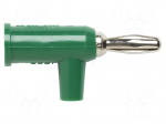 Laboratory connector: 4mm banana | plug | 15A | 60VDC | green | 0.8mm2