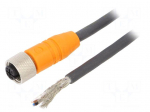 Cable: for sensors/automation | M12 | PIN: 4 | straight | 2m | plug | 4A