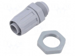 Straight terminal connector | Thread: metric,outside | IP54 | grey