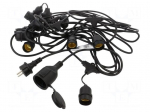 Garden garland | 10m | IP65 | E27 | Sockets: 10 | 220&divide;240VAC | lamp