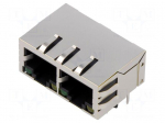 Connector: RJ45 | socket | PIN: 8 | shielded,with LED | 8p8c | THT