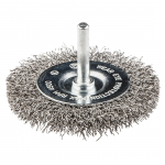 Trellid, kruvikeerajad, puurvasarad // Lisaseadmed lihvijatele, puuridele ja kruvikeerajatele // Szczotka druciana tarczowa z trzpieniem 75 mm, INOX