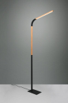 Trio Norris LED stāvlampa matt black/wood  445210132 4017807600018
