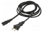 Cable | 2x0.75mm2 | IEC C7 female,JIS 8303 plug | PVC | 1.8m | black