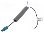 Cable | Fakra plug,SMB socket | black | straight | 0.25m | 12VDC