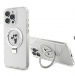 Back panel cover Karl Lagerfeld Apple iPhone 16 Pro Ringstand Karl and Choupette MagSafe Case Transparent