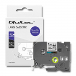 Qoltec Tape for BROTHER TZe-221 | 9mm x 8m | White / Black overprint