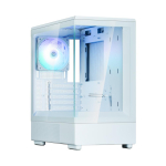 Zalman P10, mATX Mini Tower PC Case, 1 x 120mm ARGB Fan (ZM-AF120), White