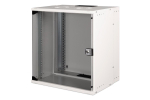 Wall-mounted network cabinet 19" 12U, SOHO PRO 595 x 540 x 400 mm, door glass, gray, unfolded, 60kg