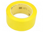 Tape: marking | yellow | L: 33m | W: 50mm | Thk: 0.13mm | 2.5N/cm | 130%