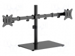 Stand | 9kg | 17&divide;32" | black | 75x75mm,100x100mm | plastic,steel,glass