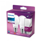 PHILIPS LED stikla 40W A60 E27 Auksti balta 4000K matēta 2 gab spuldze 8718699763855 929001323657