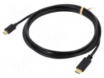 Cable | USB 2.0 | USB B micro plug,USB C plug | gold-plated | 2m