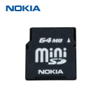 Nokia MiniSD Memory Card Storage Media 64 Mb Used Tested Formated Bulk