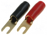 Terminal: fork | M4 | 4mm2 | gold-plated | insulated | red and black