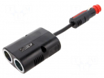Cigarette lighter splitter | car lighter socket x2 | 16A | black