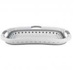 Beldray LA072979PGRYFEU7 Collapsible Hip Hugger Laundry Basket 37L, White/Grey