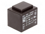 Transformer: encapsulated | 2.3VA | 230VAC | 12V | 12V | 96mA | 96mA | 111g