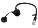 Extender Ethernet | F/UTP | RJ50 socket,RJ50 plug | 0.2m | black