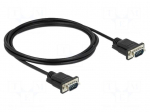 Cable | D-Sub 9pin plug,both sides | PVC | Len: 2m | black | &Oslash;cable: 5mm