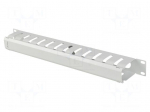 Cable organizer | 1U | grey | Standard: 19"