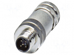 Connector: M12 | plug | PIN: 5 | 48V | straight | IP67 | screw terminal