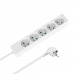 Elektrimaterjalid // Elektri laiendid, Pikendusjuhtmete, hajutuste ja UK ja USA adapterite komplekt // Przedłużacz 5 gniazd 2m typu francuskiego bez przełącznika (3x1,5mm) Rebel biały